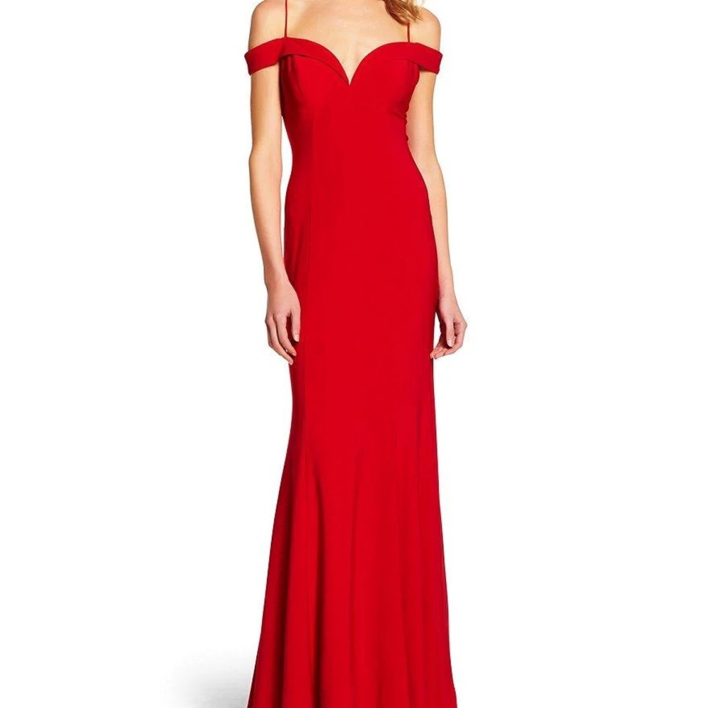 Adrianna Papell Shoulder Empire Pleated Dress
